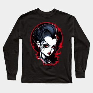 Goth Girl Demon Rockabilly Long Sleeve T-Shirt